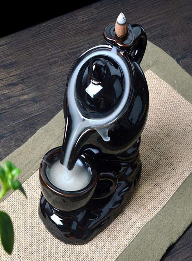 CRAFTAM Fountain Smoke Backflow Incense Holder with10 Incense Cone Decorative Showpiece - Image 1